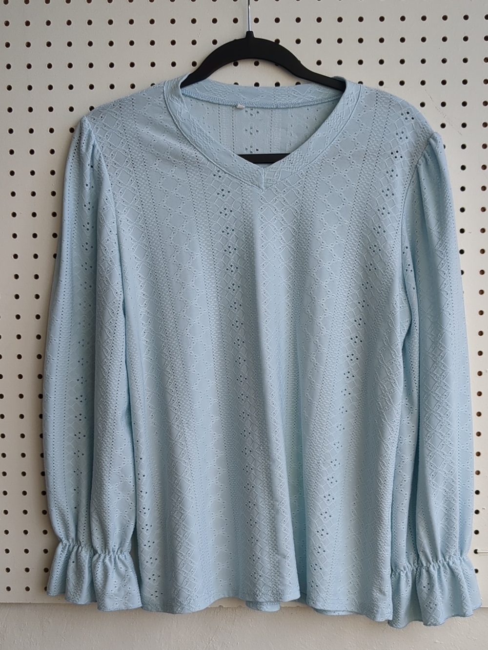 Geometric Blouse in Powder Blue